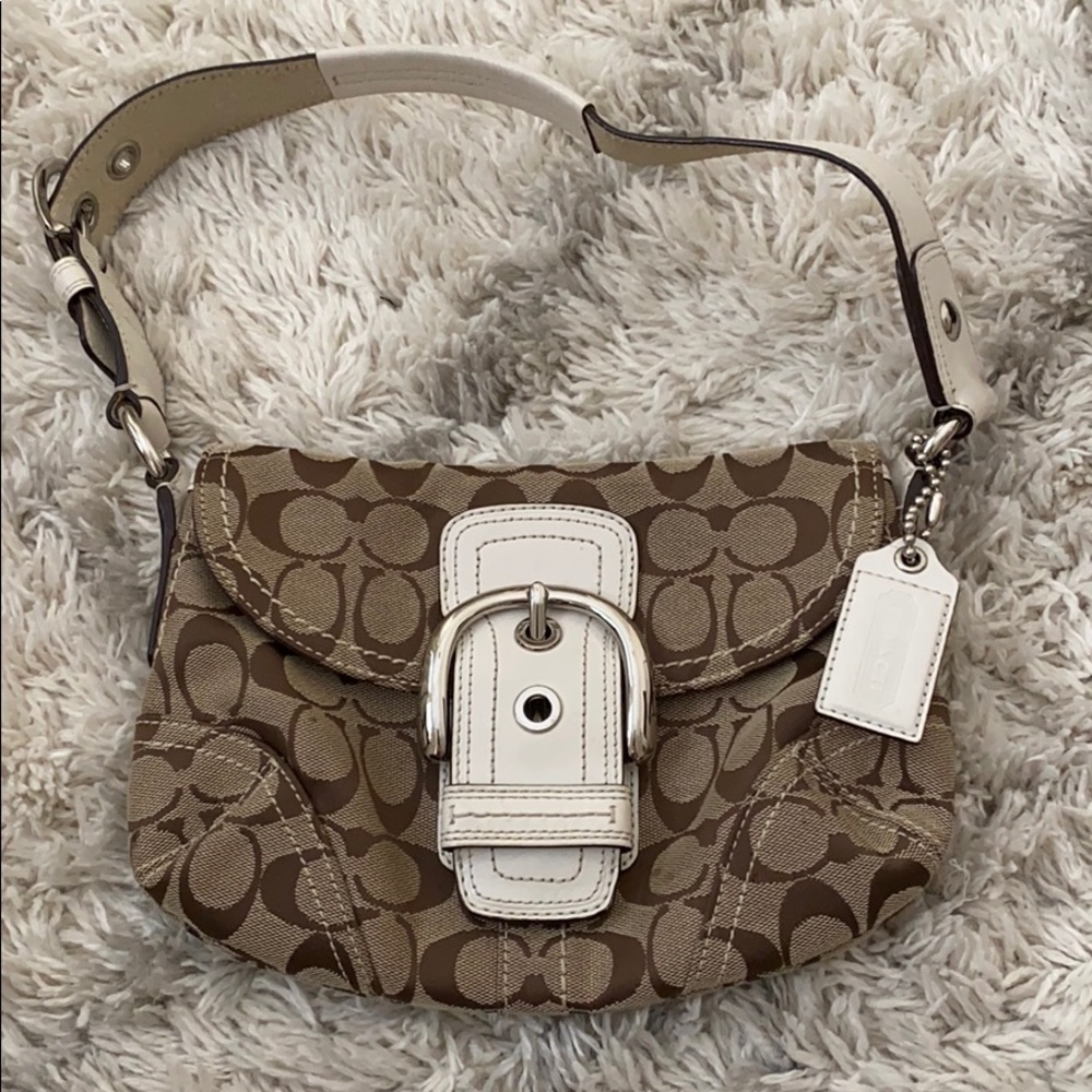Vintage Coach Signature print shoulder bag